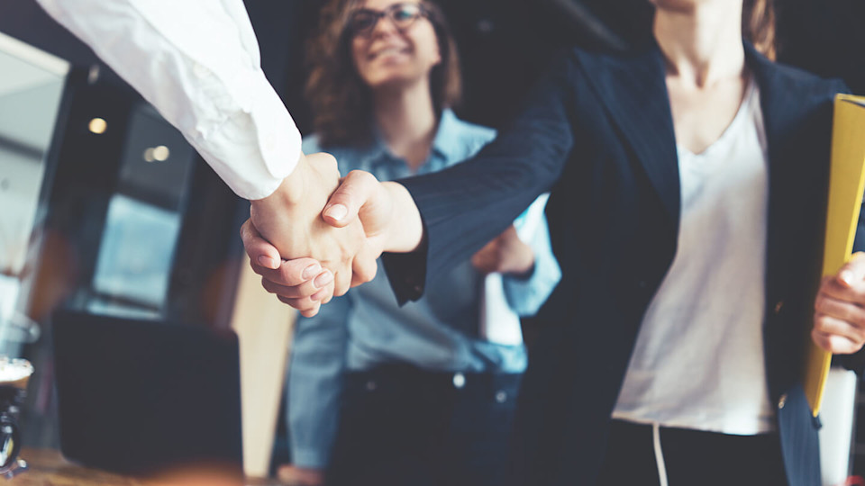 Business people shaking hands