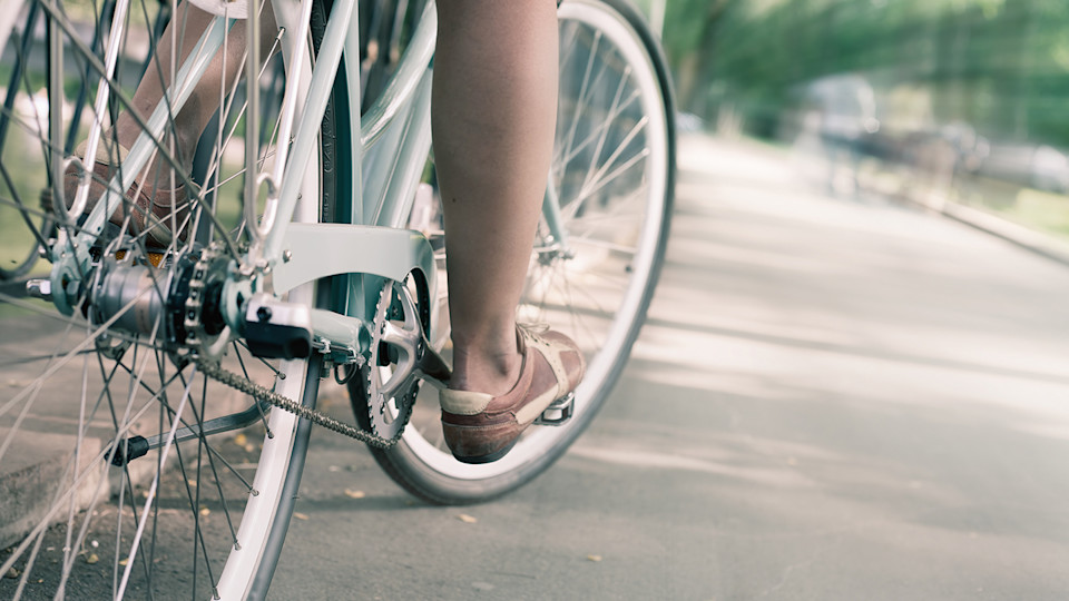 blue vintage city bicycle, concept for activity and healthy lifestyle