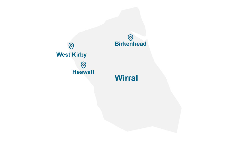 Map for Wirral office page