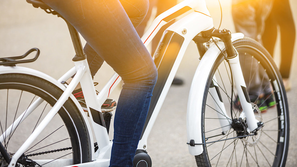 Cyclist riding a bike