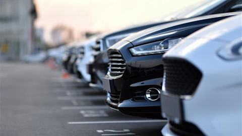 Line-up of cars in a row