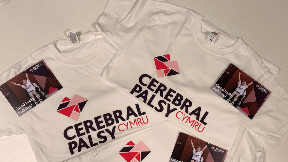 T shirts for Cerebral Palsy Cymru