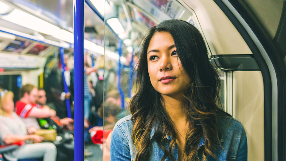 Young woman on the underground