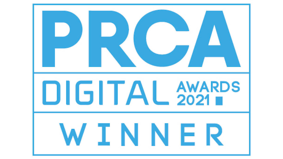 Winner logo for the PRCA Digital Awards 2021